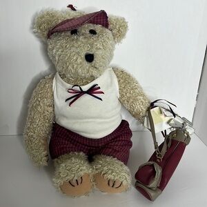 RUSS BEARS FROM THE PAST CHIP THE GOLFER TEDDY BEAR 16 INCH PLUSH TOY